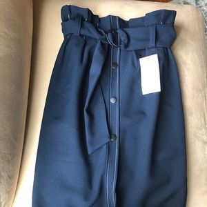 Zara midi skirt with belted waist